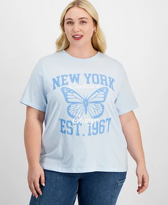 Grayson Threads, The Label Trendy Plus New York Butterfly T-Shirt