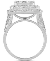 Diamond Concentric Circle Cluster Ring (2 ct. t.w.) in 10k White Gold