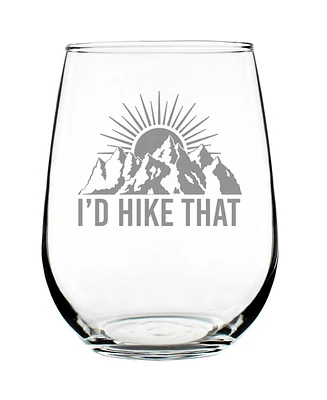 Bevvee I'd Hike That Stemless Wine Glass