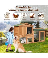 Sugift 58 Inch Weatherproof Wooden Rabbit/Dog Hutch