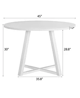 Streamdale Furniture 3-Piece Round Dining Set, Trestle Dining Table with 2 Stylish Chairs