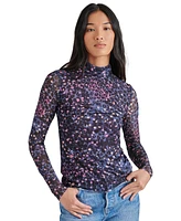 Steve Madden Women's Fiona Mesh Turtleneck Top