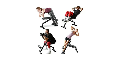 LifePro Roman Chair Hyperextension Bench – Adjustable, Foldable Glute & Lower Back Machine