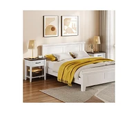 gaomon Nightstands Set of 2, End Table with Drawer, Side Table for Spaces, 2 Tiers Storage Shelves with Dresser, Bedside Table for Living Room, Bedroo