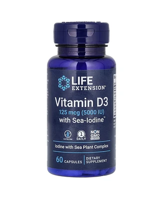 Life Extension Vitamin D3 with Sea-Iodine 125 mcg (5 000 Iu)