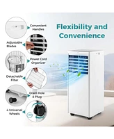 Costway 5000 Btu (8000 Btu Ashrae) Portable Air Conditioner with Dehumidifier & Fan Sleep Mode & 24H Timer