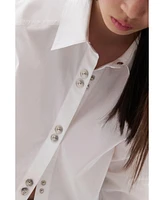 Nocturne Women's Long Sleeve Button- Up Shirt