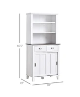 Homcom Kitchen Buffet and Hutch w/Three Open Shelf Space, Sideboards & Anti-Topple