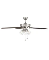 Trade Winds Lighting Levi 52" 3-Light Ceiling Fan with Clear Bubble Glass