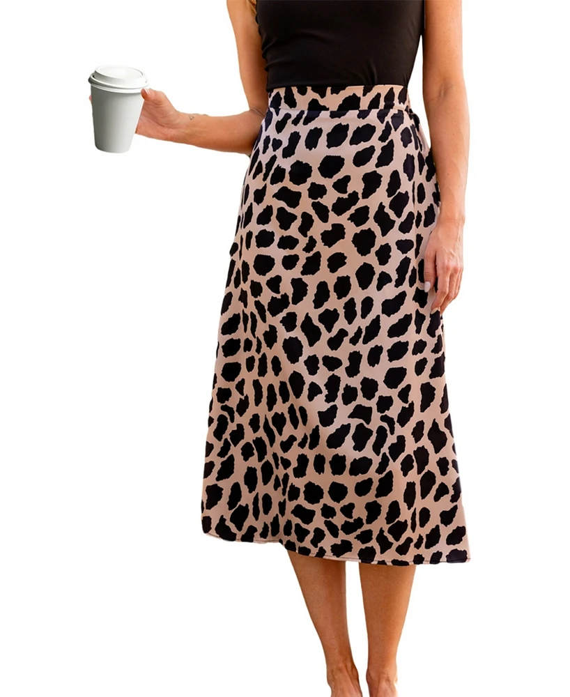 Cupshe Women's Giraffe Print Midi Skirt