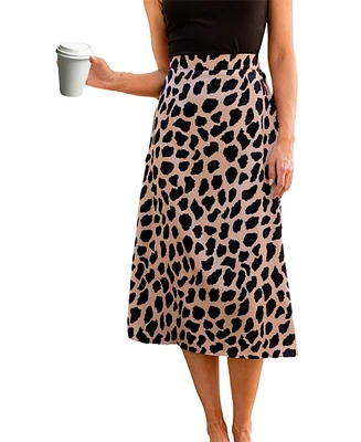 Cupshe Women's Giraffe Print Midi Skirt