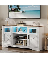 gaomon 58'' Farmhouse Tv Stand with Led Lights