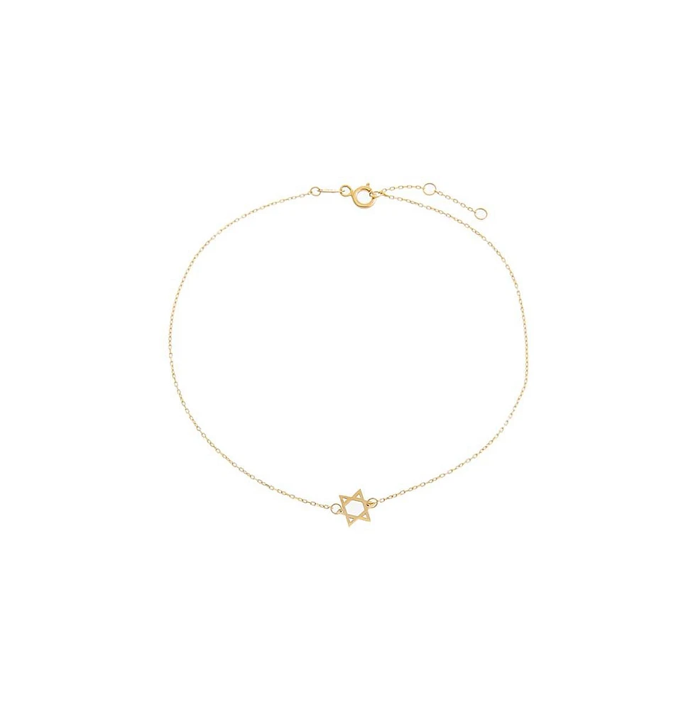 By Adina Eden Solid Star Of David Pendant Anklet 14K