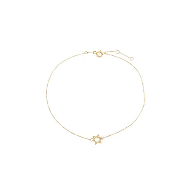 By Adina Eden Solid Star Of David Pendant Anklet 14K