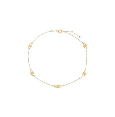 Solid Multi Evil Eye Anklet 14K