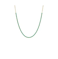 By Adina Eden Turquoise Half Tennis Necklace 14K