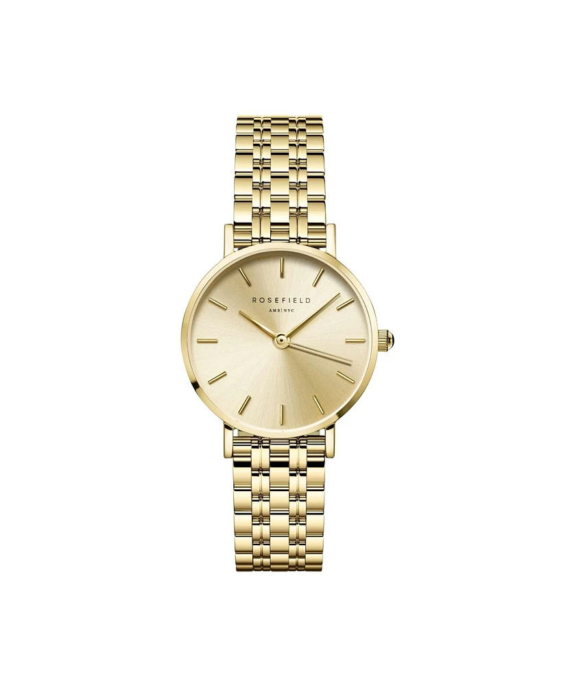 Rosefield Small Edit Women's Gold Tone Stainless Steel Bracelet Watch 26mm