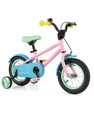 Hongge Kids Bike with Adjustable Handlebar and Saddle Pink-12 Inches