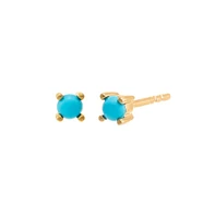 By Adina Eden Mini Turquoise Four Prong Stud Earring 14K