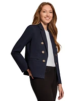 Jones New York Petite Denim Faux Double-Breasted Jacket