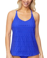 Island Escape Women's Crochet Underwire Tankini Top, Exclusively at Macy's