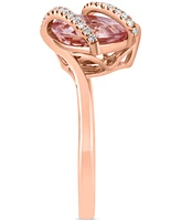 Effy Pear-Shape Morganite (1-3/4 ct. t.w.) & Diamond (1/8 ct. t.w.) Statement Ring in 14k Rose Gold