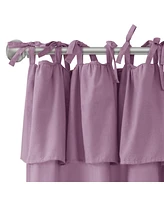 Awesome Home Recycled Cotton Blend Ruffle Tie Top Curtains Pair, Bleached Mauve