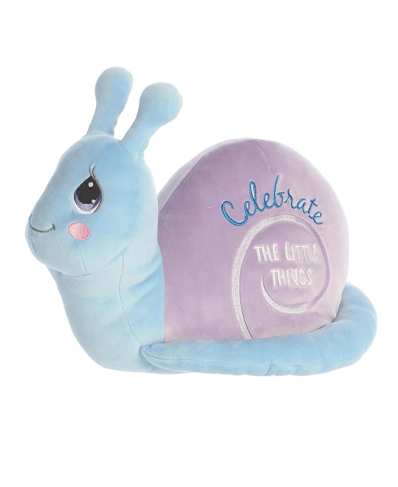 Aurora Medium Celebrate The Little Things Snail Precious Moments Inspirational Plush Toy Blue 11.5"