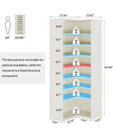 Tribesigns 9-Tier Tall Bookcase with Open Shelves, 65