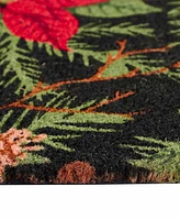 Vcny Home Poinsettia Christmas Coir Outdoor Doormat, 18" x 30"