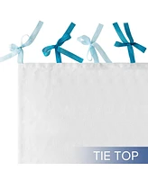 Awesome Home Tabitha Ribbon multi color Tie Top Curtains Pair, 52"×96"