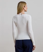 Lauren Ralph Women's Rib-Knit Long-Sleeve Halter Sweater