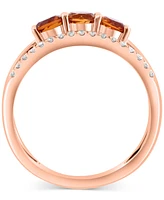 Effy Citrine (5/8 ct. t.w.) & Diamond (1/10 ct. t.w.) Split Ring in 14k Rose Gold