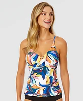 Anne Cole Women's Floral Draped-Front Tankini Top