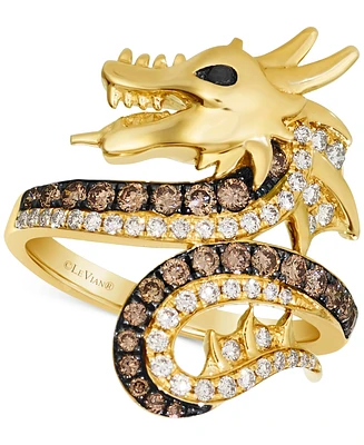 Le Vian Chocolate Diamond, Nude Diamond, & Blackberry Diamond Dragon Ring (3/4 ct. t.w.) in 14k Gold