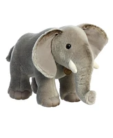 Aurora Medium African Elephant Miyoni Realistic Plush Toy Gray 12"