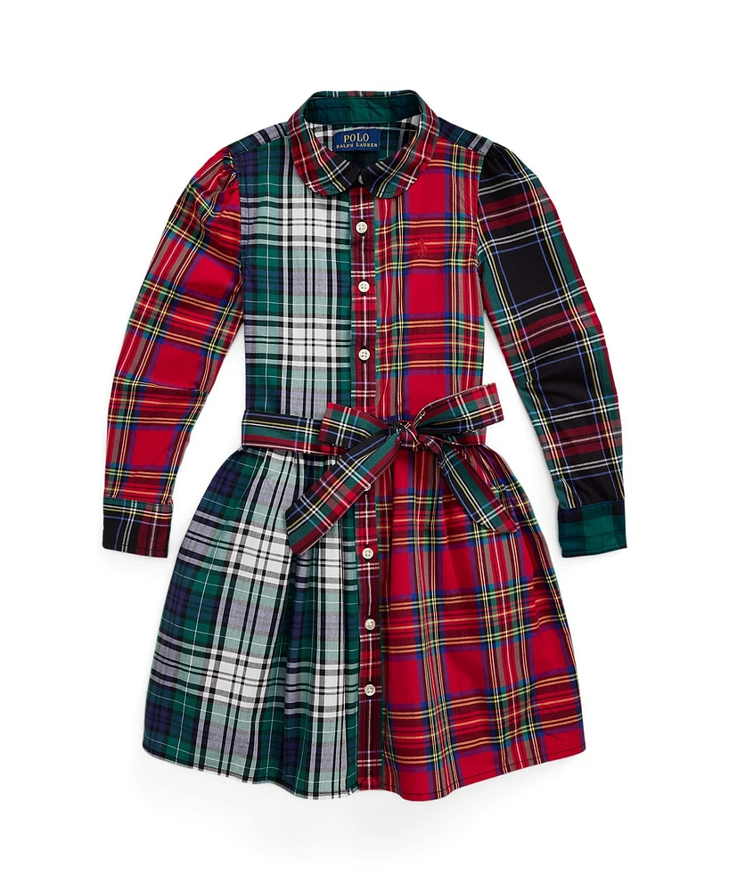 Polo Ralph Lauren Toddler and Little Girls Plaid Cotton Fun Shirtdress