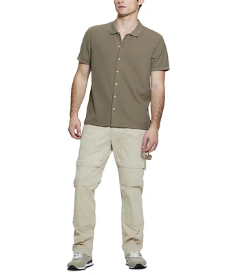 Guess Men's Pointelle Short Sleeve Knit Shirt