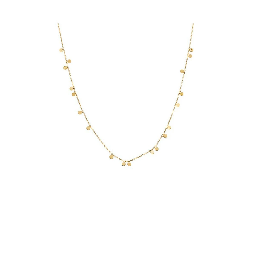 By Adina Eden Solid Scattered Mini Dangling Disc Necklace 14K