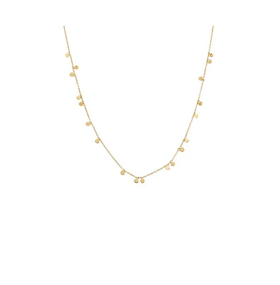 By Adina Eden Solid Scattered Mini Dangling Disc Necklace 14K