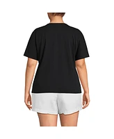 Lands' End Plus Supima Notch Neck T-shirt