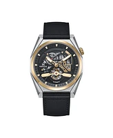 Heritor Automatic Amadeus Semi-Skeleton Leather-Band Watch