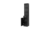 Slickblue Mdf High Cabinet with Triamine Finish – 1 Door, 1 Drawer & 3 Compartments