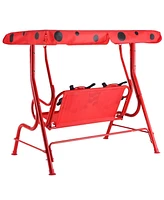 Sugift 2 Person Kids Patio Swing Porch Bench with Canopy
