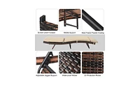 Slickblue S-Shaped Woven Rattan Bed Stylish and Comfortable Furniture for Outdoor or Indoor Spaces
