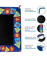 Gymax 36'' Kids Square Trampoline Indoor Outdoor Rebounder W/Foam Handrail Alphabet Pad