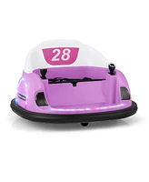 Hongge 12V 360° Ride on Bumper Car for Toddlers with Remote Control-Pink