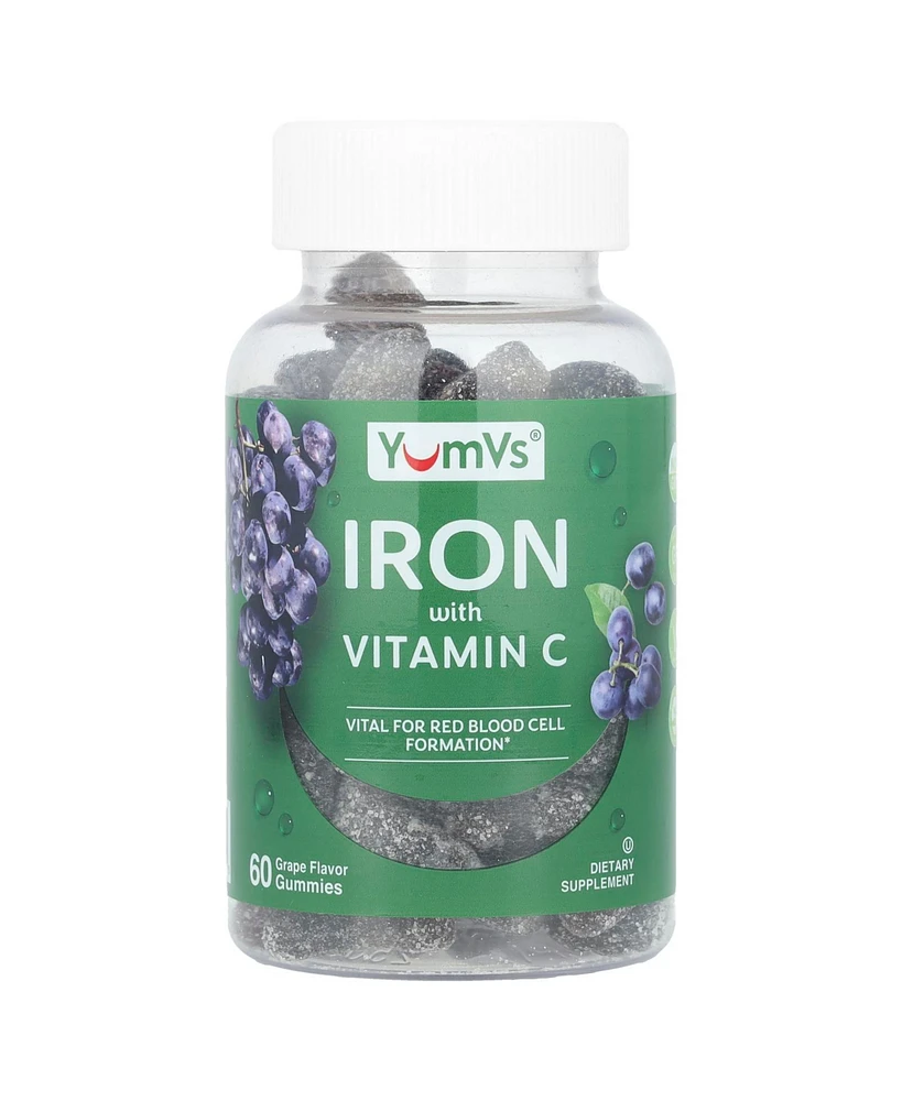 YumVs Iron with Vitamin C Gummies Grape