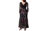 Kiyonna Women's Isabella Embroidered Mesh Formal Gown