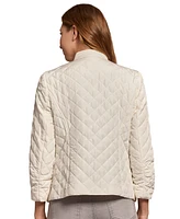 Jones New York Petite Quilted Open-Front Military Jacket